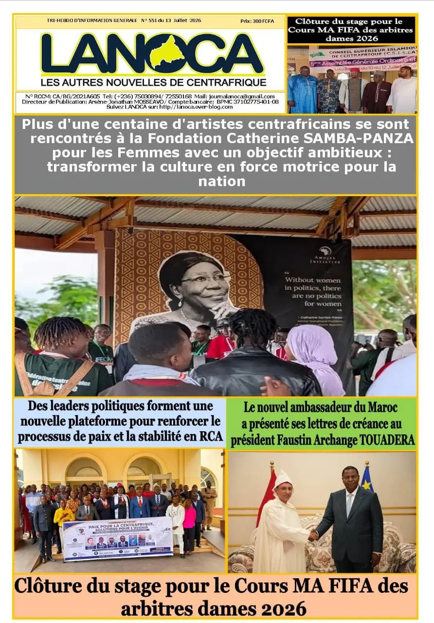 La Une du journal LANOCA du lundi 13 juillet 2026 img 20260713 wa0015