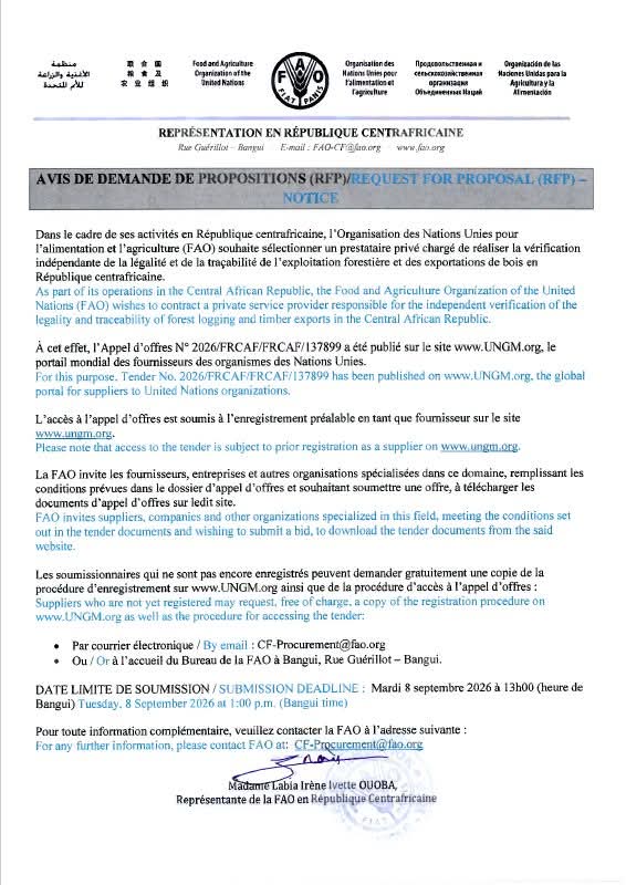 Une nouvelle opportunité pour vous offre fao